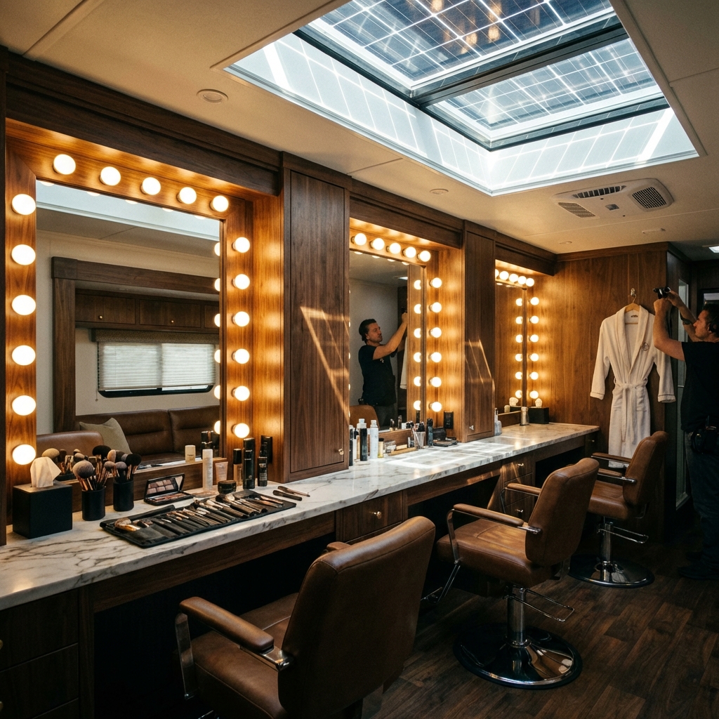 Hollywood Trucks Makeup 53ft – solar-powered production support